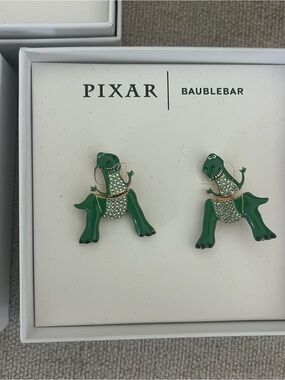 BaubleBar Pixar Toy StoryEnamel Stud Earrings - Green and Gold